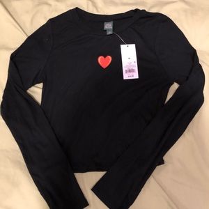 Black heart ♥️ long sleeve stretchy top